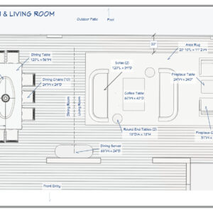 Living room & Dining room furniture placement
